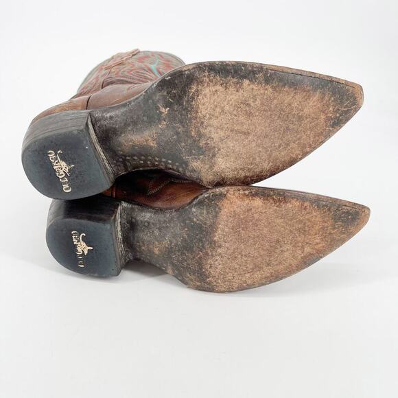 Old Gringo Brass Brown Nevada Multicolor Stitching Western Cowgirl Boot size 7.5 - Picture 9 of 10